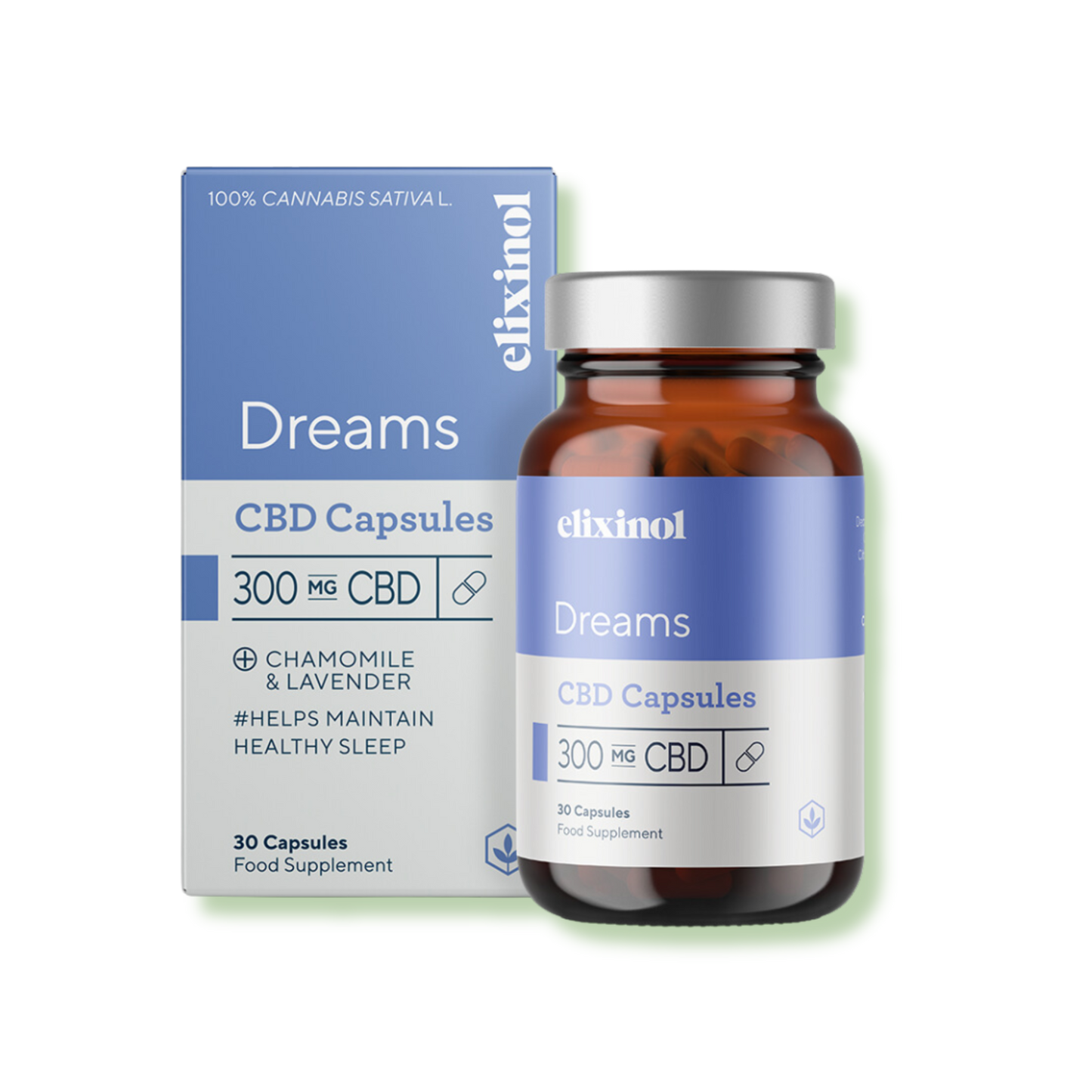 Elixinol Wellness Supplements Dreams Sleep CBD Capsules with Lavender and chammomile