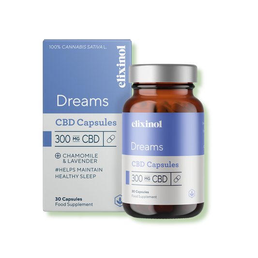 Elixinol Wellness Supplements Dreams Sleep CBD Capsules with Lavender and chammomile