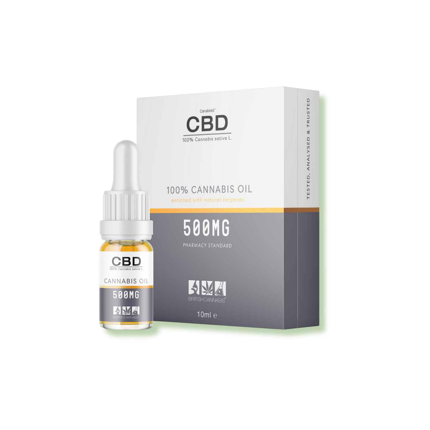 CBD by british cannabis 100% cannabis oil refined 500mg 10ml